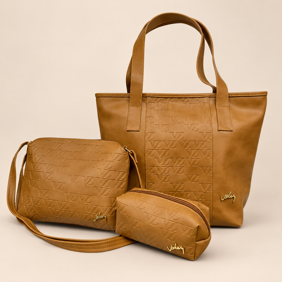 TRÍO VLZ MUJER | BOLSO GRANDE, BOLSO CRUZADO Y COSMETIQUERA | 76% OFF