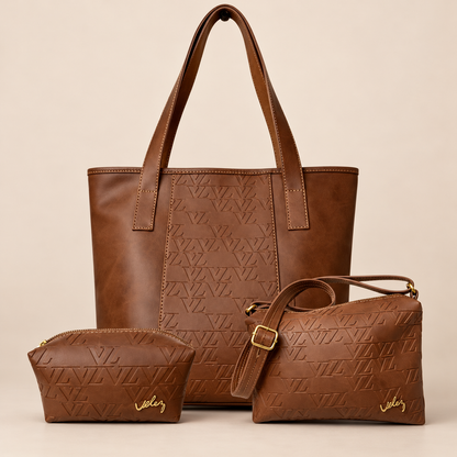 TRÍO VLZ MUJER | BOLSO GRANDE, BOLSO CRUZADO Y COSMETIQUERA | 76% OFF