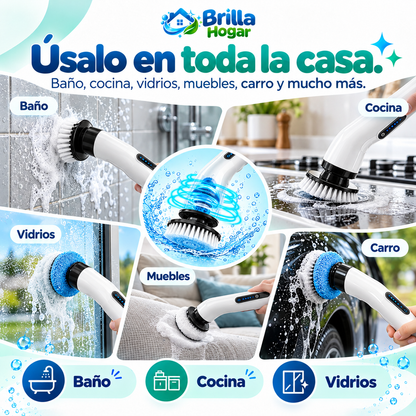 Cepillo Eléctrico Giratorio 360° 9 en 1 | Limpieza Fácil y Sin Tanto Esfuerzo
